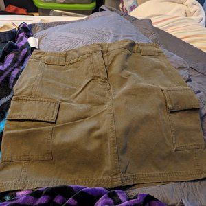 J Crew Factory Cotton Twill Skirt EUC dark green